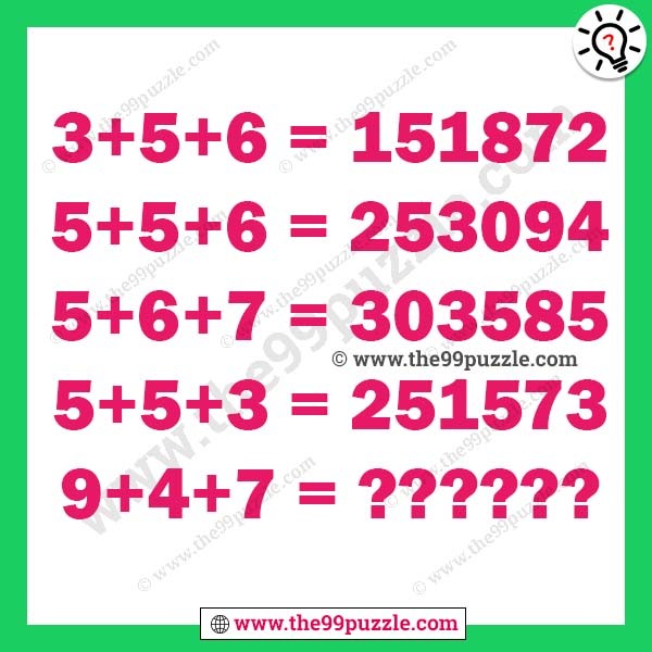Math equation puzzle with solution