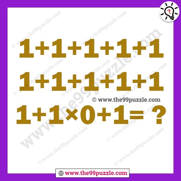 Logic Math Brain Teaser For Genius With Answer