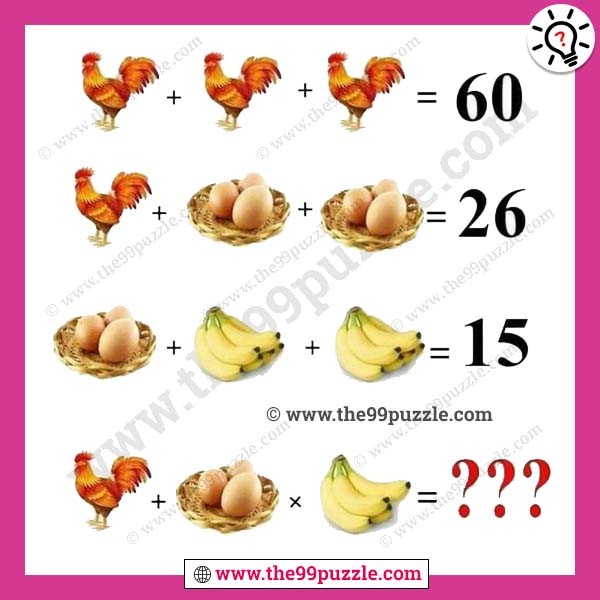 Egg hen bananas puzzle with answer