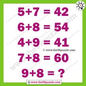 Logical math equation with answer for teens – Puzz123