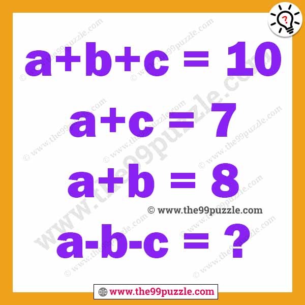 Math Logic Brain Teaser For Adults With Answer