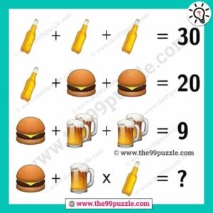 Viral math picture puzzles Burger, beer for genius