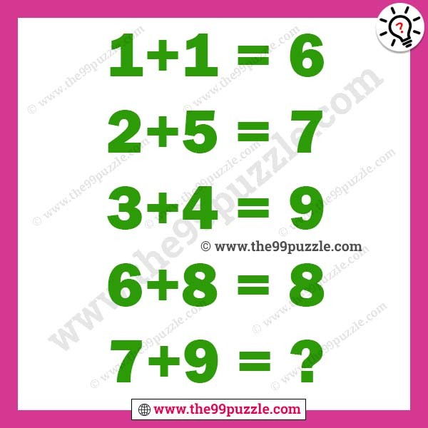 Maths logical equation brain teaser with answer