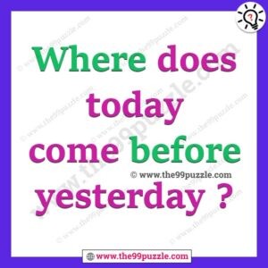 Where does today come before yesterday?