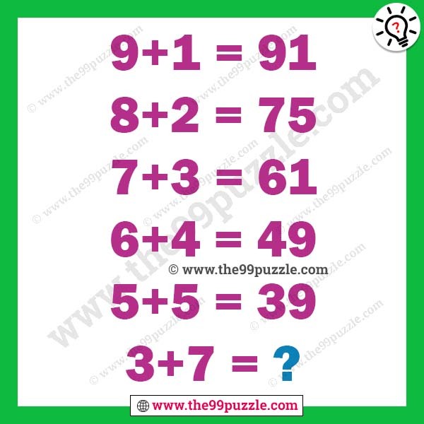 Quick maths puzzles for adults with answers