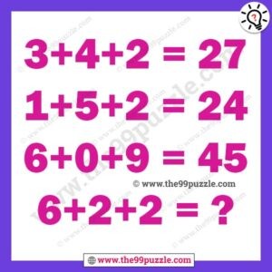 Solve the logical reasoning math puzzle with answer