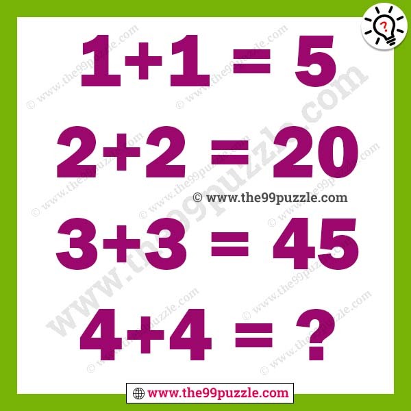 Mathematics puzzle brain teaser with answer