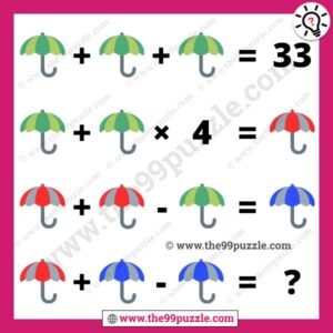 Umbrella picture math equation with answer – Puzz220