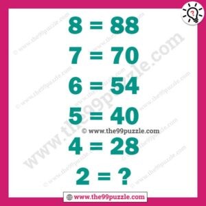 Maths logic tricky puzzle with answer