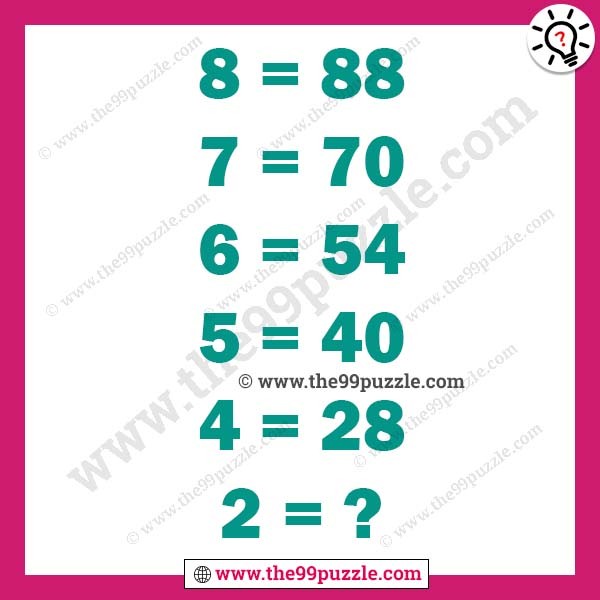 Maths logic tricky puzzle with answer