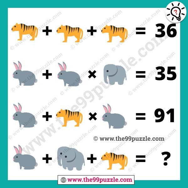 Animals picture brain twisting puzzle with answer