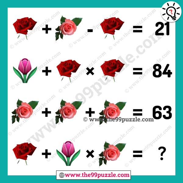 Flower picture tricky math equation with answer