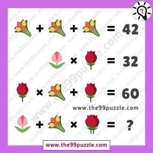 Flower picture math equation with answer for genius