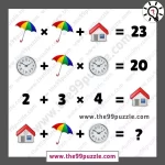 Umbrella, Home, Clock picture puzzle question with answer – Puzz346