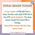 A man steals a 0 bill from a shop – Puzz400