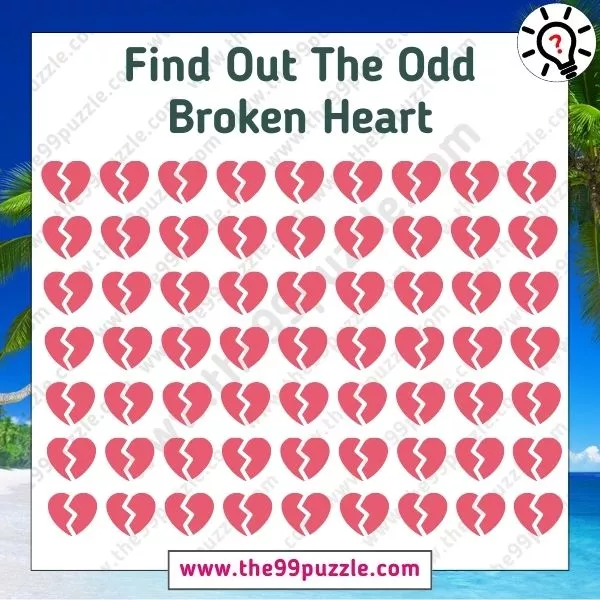 Optical Illusion: Can you spot the odd broken heart in this image within 5 seconds?