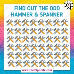 Optical Illusion IQ Challenge: You have eagle eyes if you can find the odd hammer & spanner in 9 seconds!