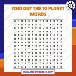 Word Search Puzzle: Can you find out the 10 planet words in 20 seconds? – Puzz466