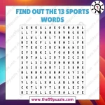 Word Search Puzzle: Can you find out the 13 sports words in 25 seconds? – Puzz469