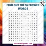 Word Search Puzzle: Can you find out the 16 flower words in 30 seconds? – Puzz473