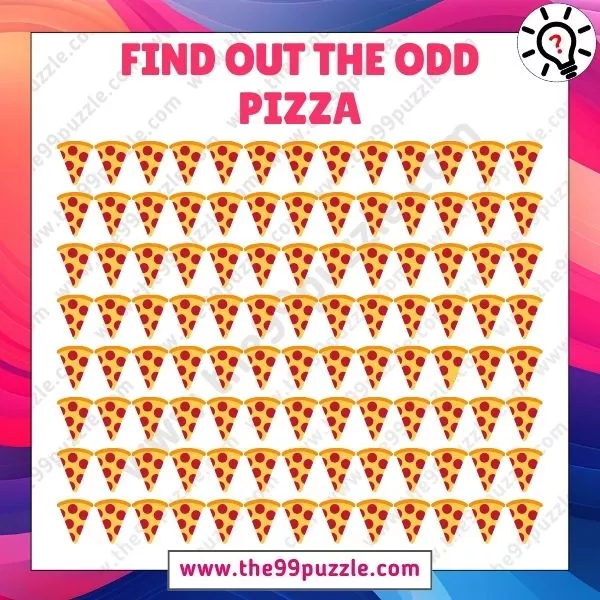 Odd One Out Puzzle: Only people with 20/20 vision can find the odd pizza in 7 seconds!