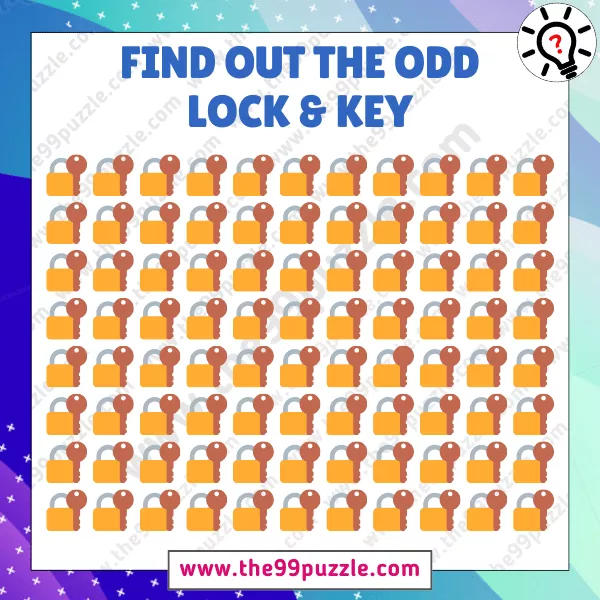 Odd One Out Puzzle: Only the eagle eye can find the odd lock & key in 7 seconds!